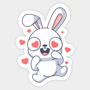 Bunny in love cartoon Sticker